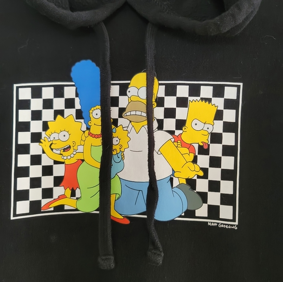 The Simpsons Family x Vans Men's Fleece Pull-Over Black Hoodie Sweater Size L - Picture 4 of 16